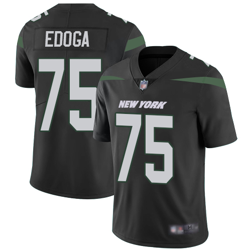 New York Jets Limited Black Youth Chuma Edoga Alternate Jersey NFL Football #75 New York Jets->youth nfl jersey->Youth Jersey